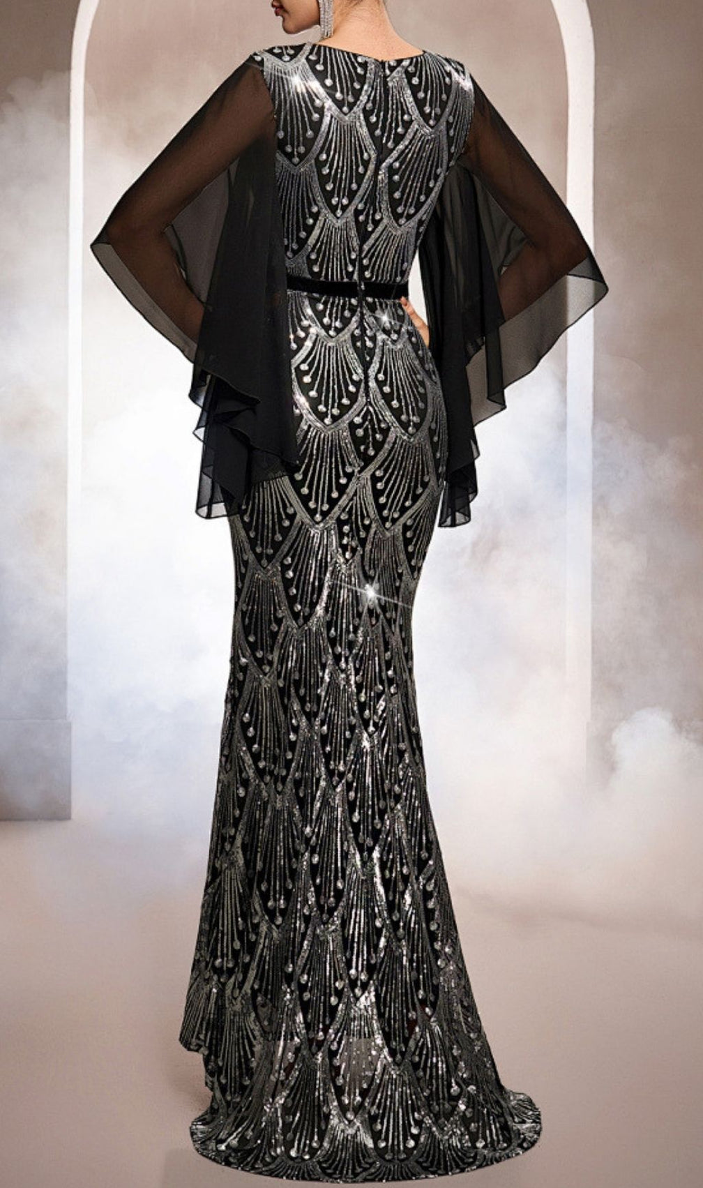 Kati Glamour Gown: Dazzling Sequin & Mesh Maxi Dress | Red Carpet Ready