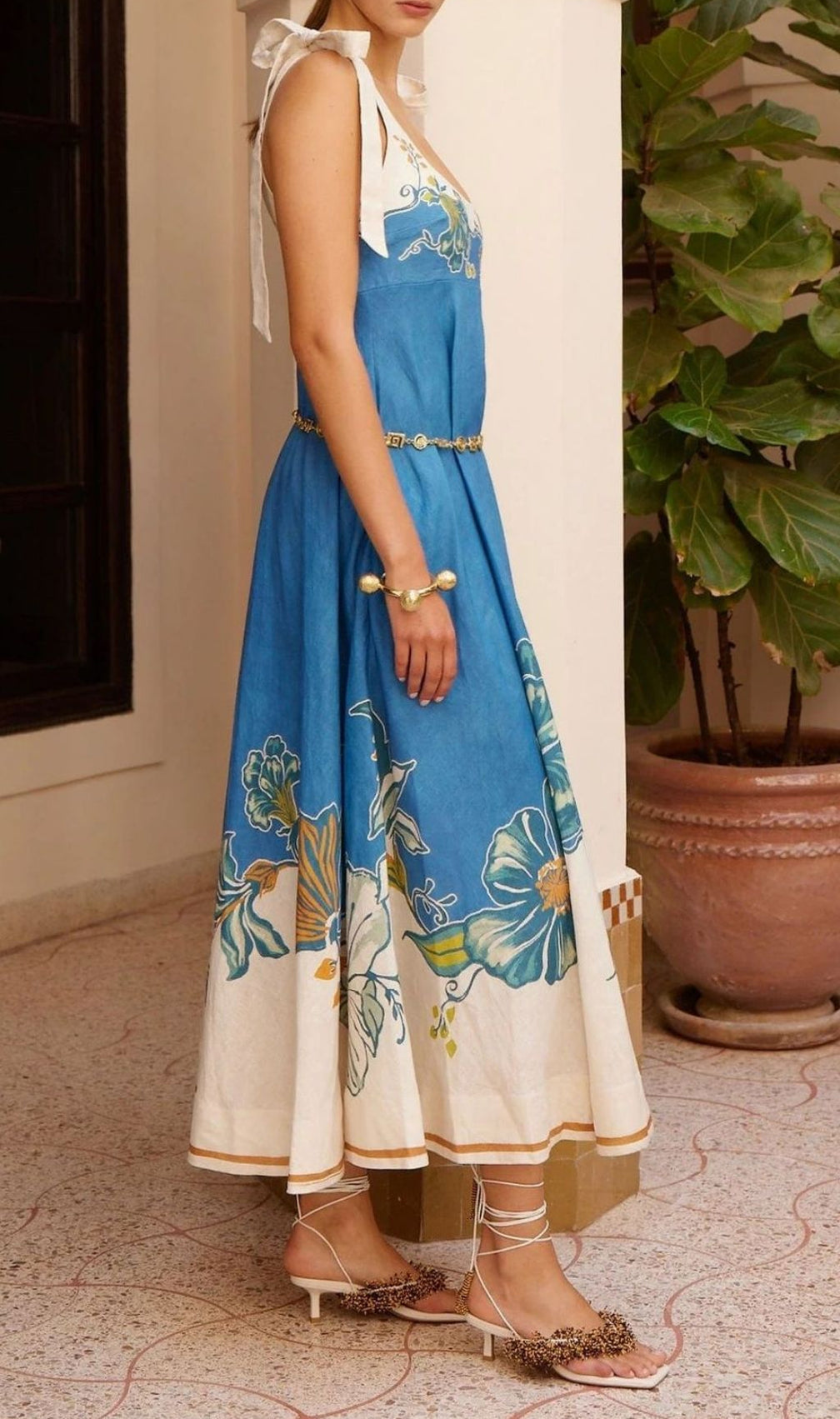 Konner Blue Printed Maxi Dress