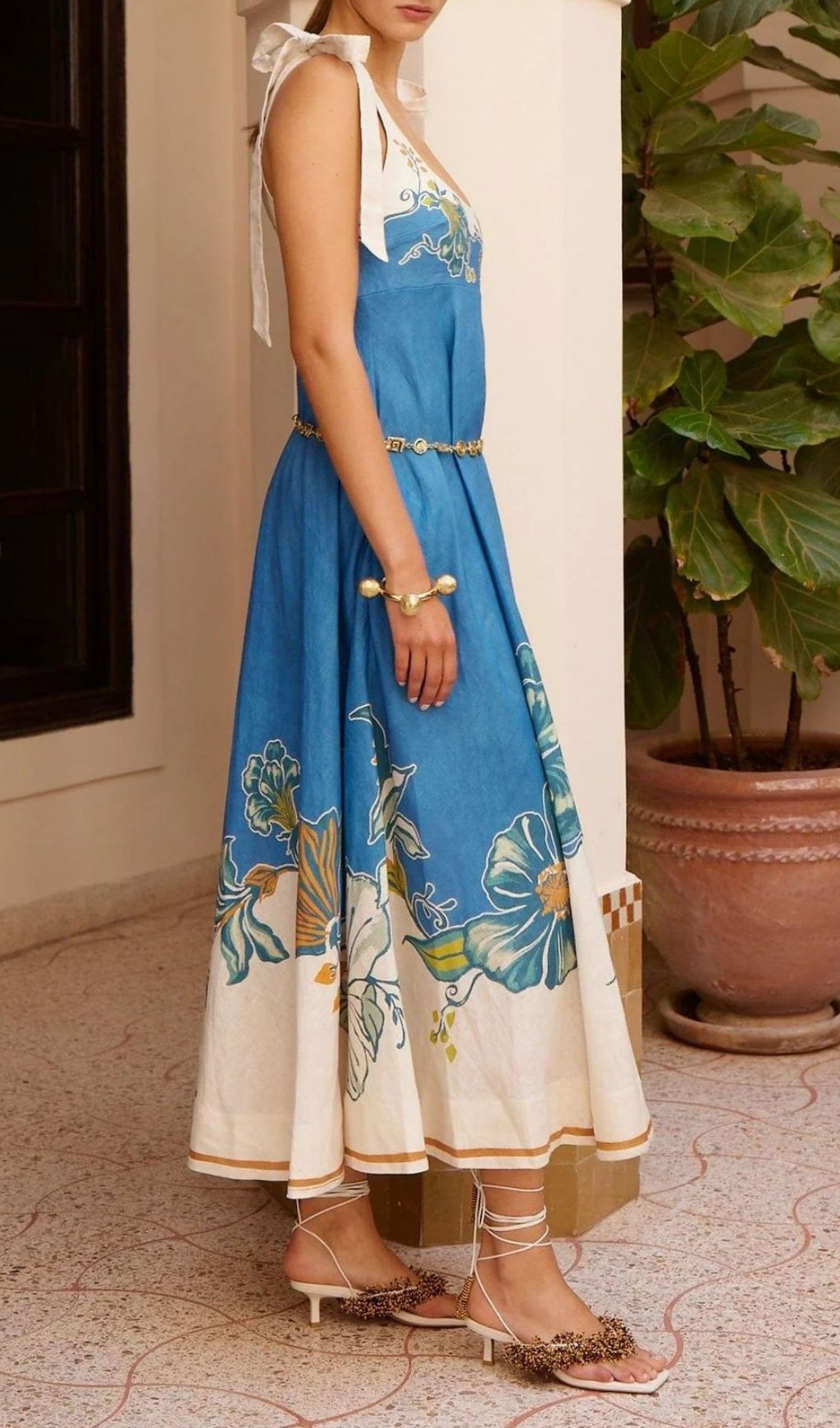 Konner Blue Printed Maxi Dress