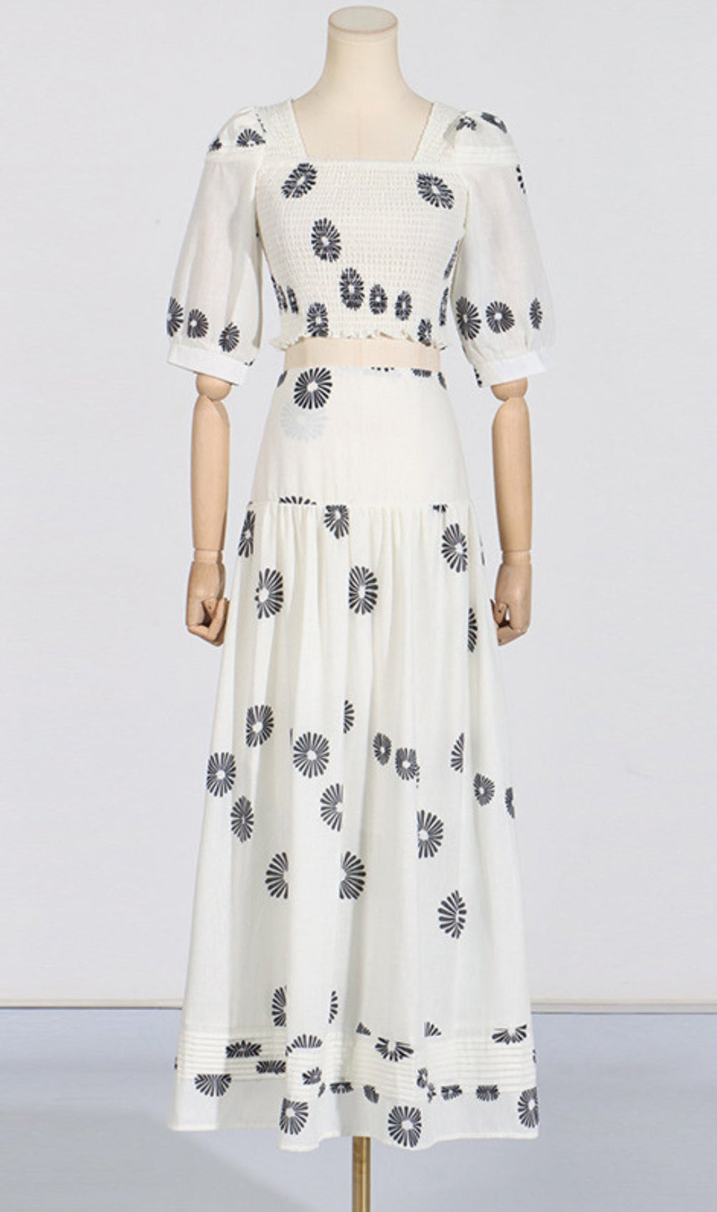 Blossom White Printed Maxi Skirt Set