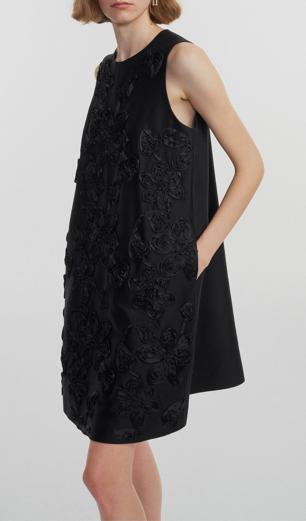 Anona Flower Embroidered Mini Dress