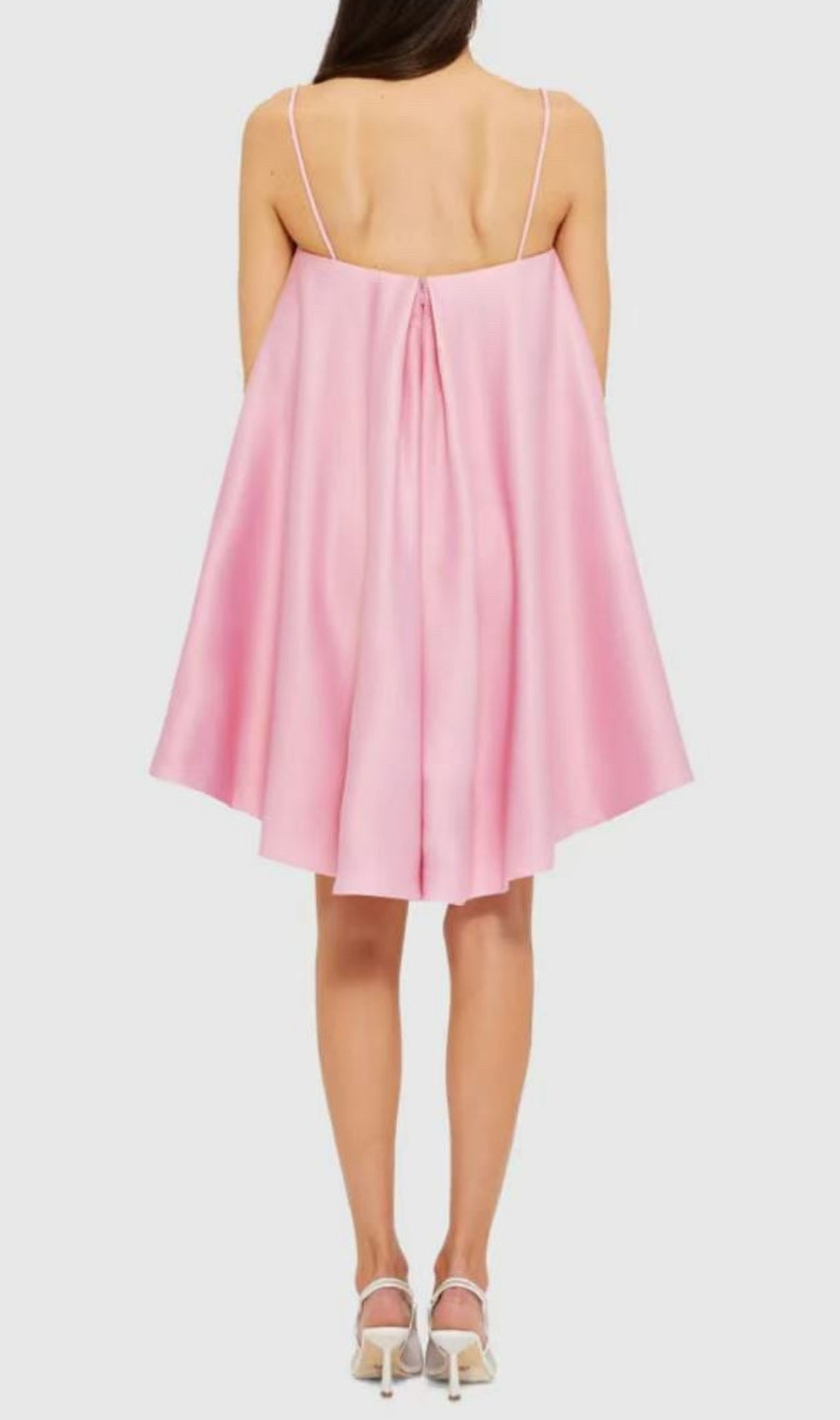 Fina Pink Flower Embroidery Mini Dress