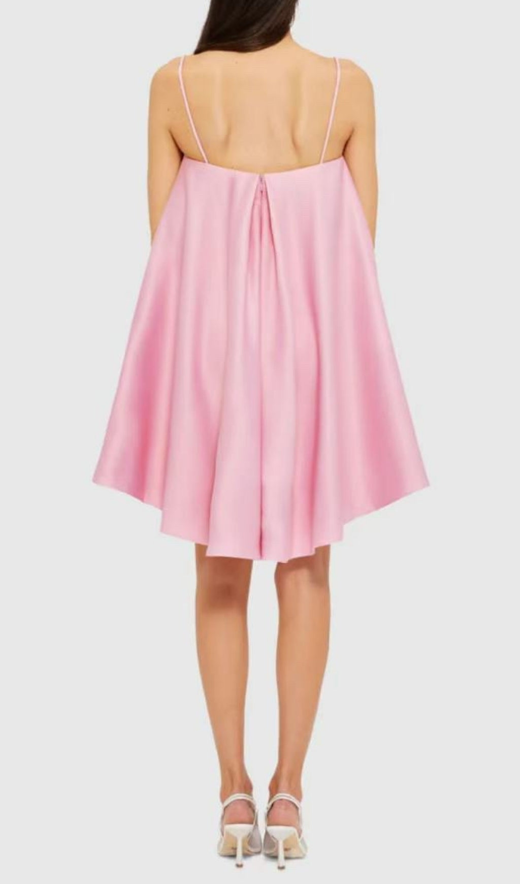 Fina Pink Flower Embroidery Mini Dress