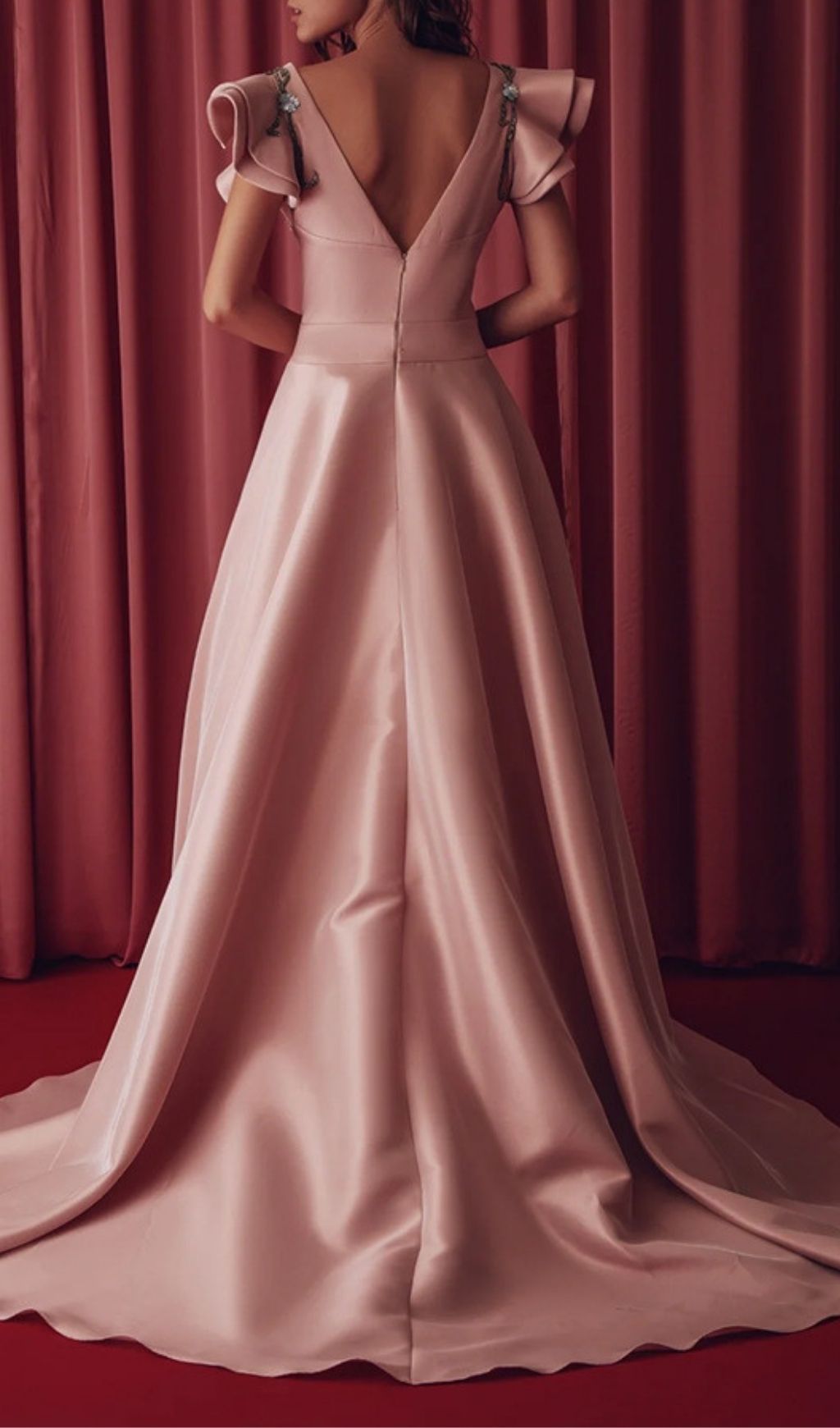 Kyong Pink V-Neck Flower Maxi Dress