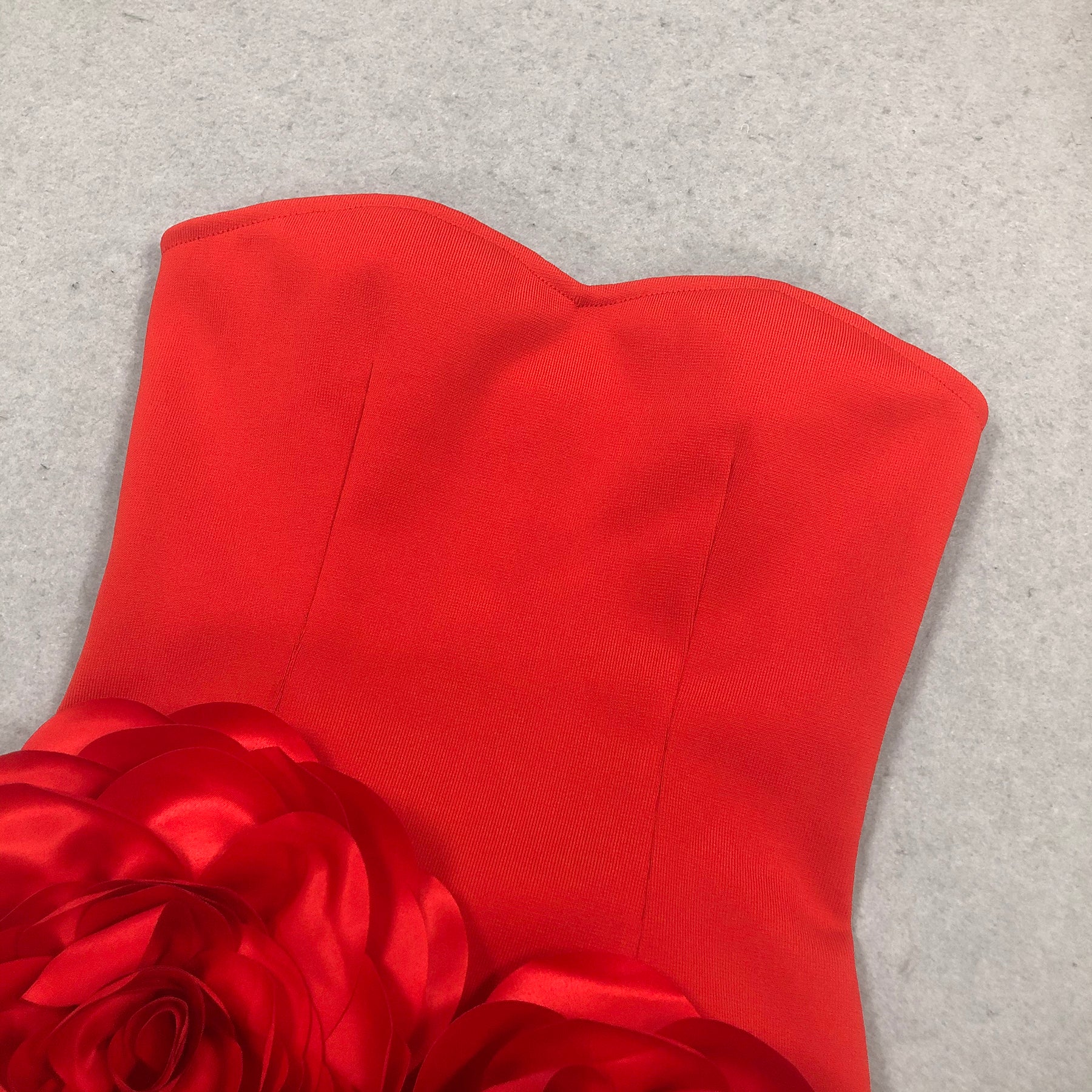 Domino Strapless Flower Bandage Maxi Dress