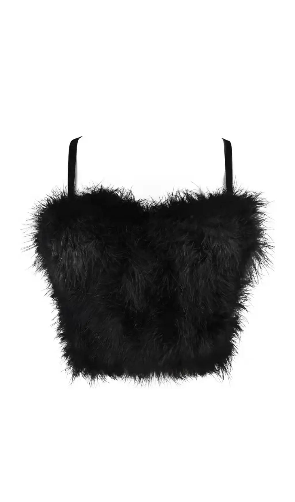 Black Feather Corset Top