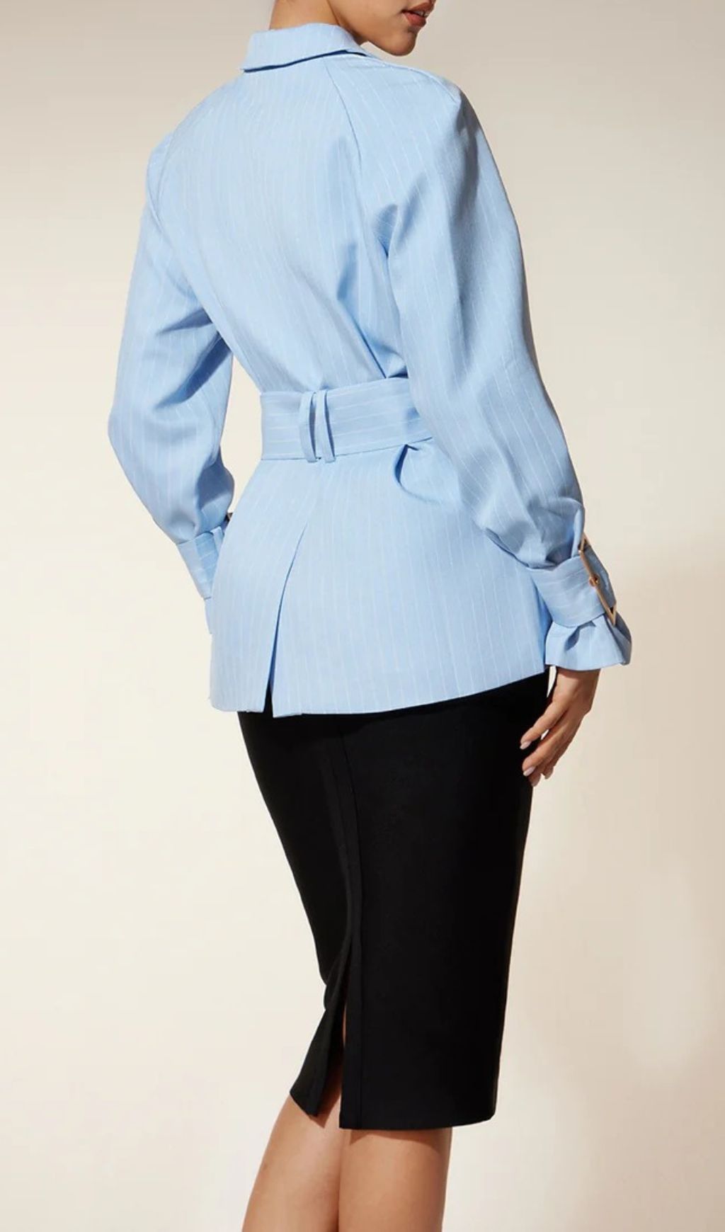 Elana Pinstripe Double-Breasted Blazer - Chic Women's Tailored Power Jacket