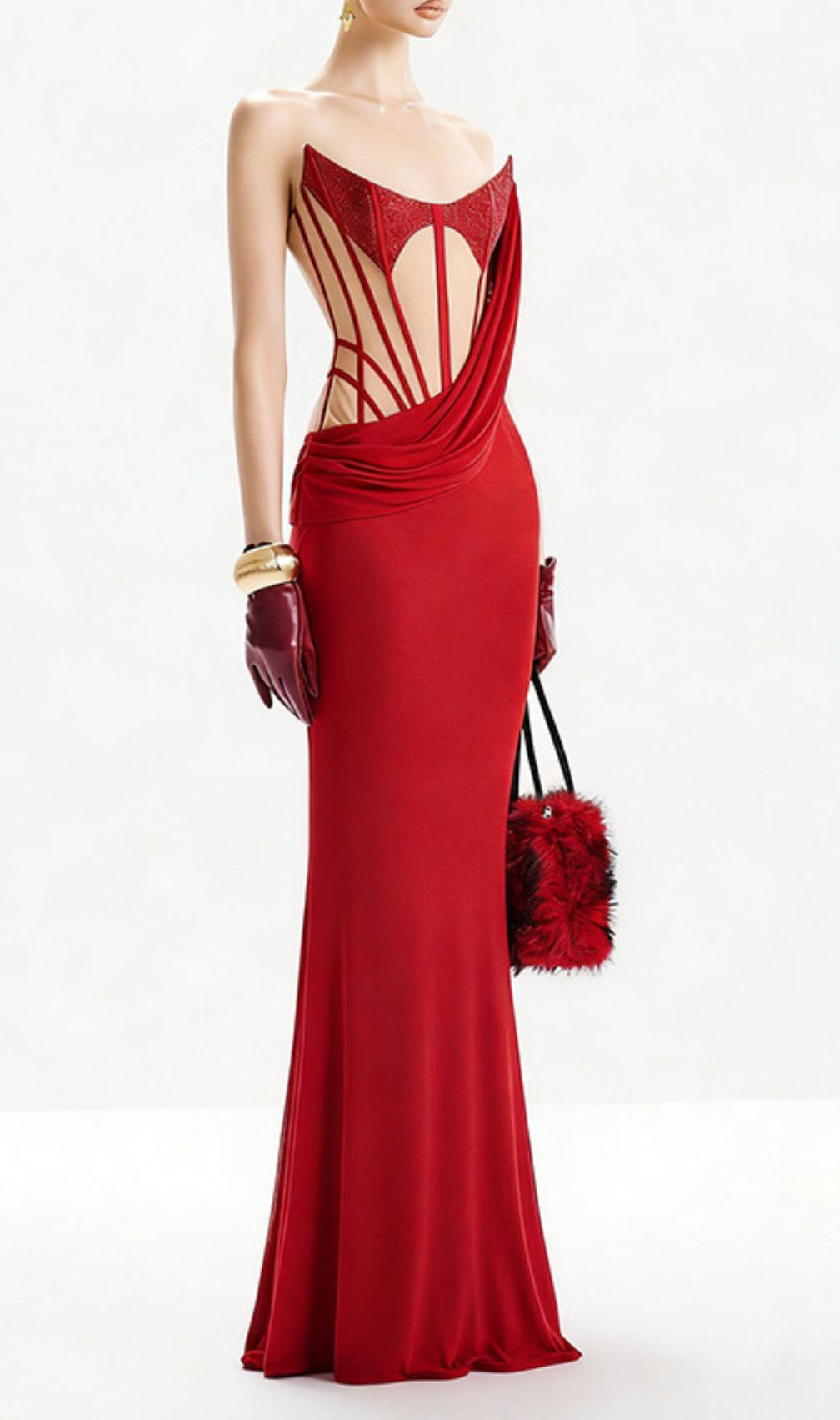 Janan Red Corset Gown: The Ultimate Glamour Statement