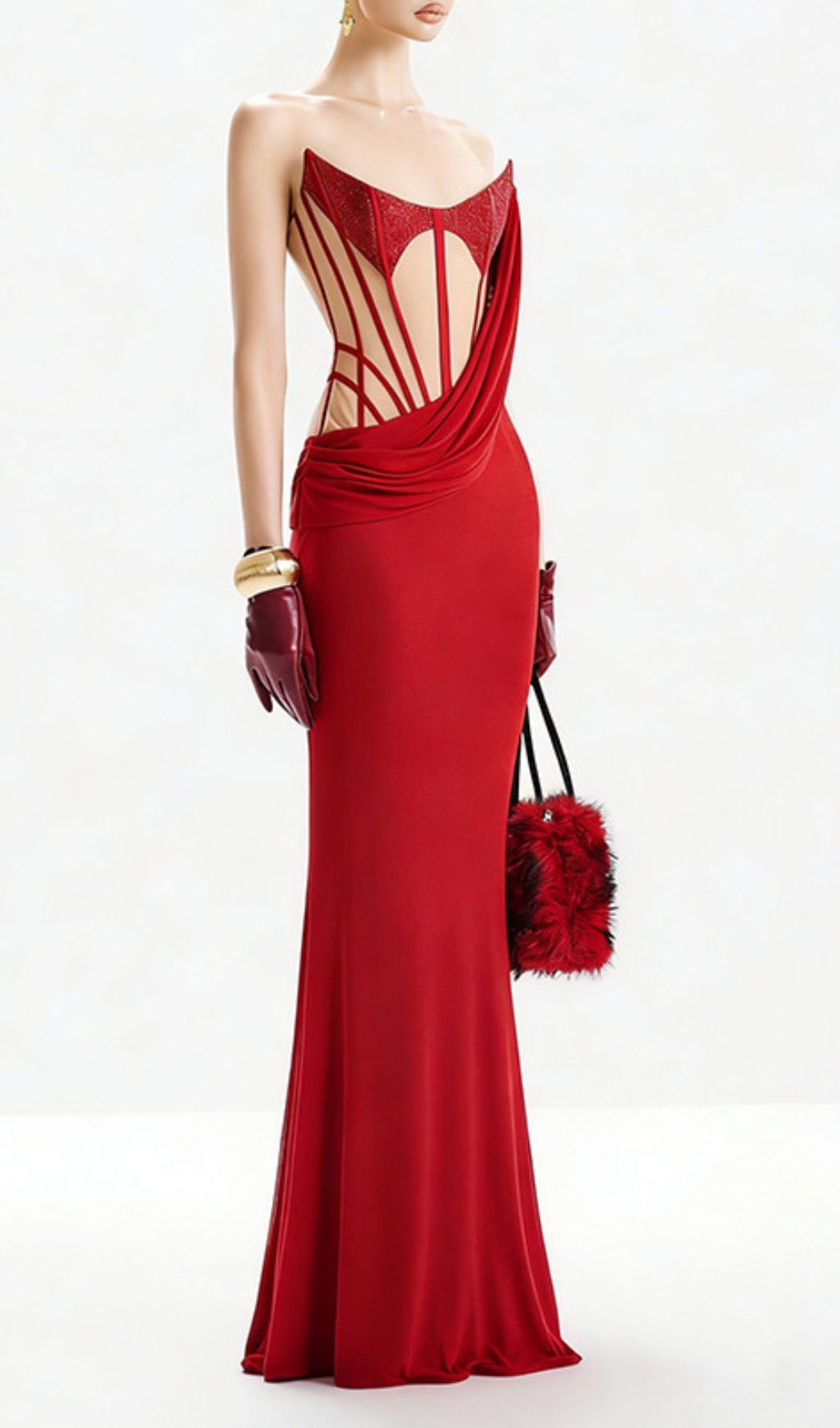 Janan Red Corset Gown: The Ultimate Glamour Statement