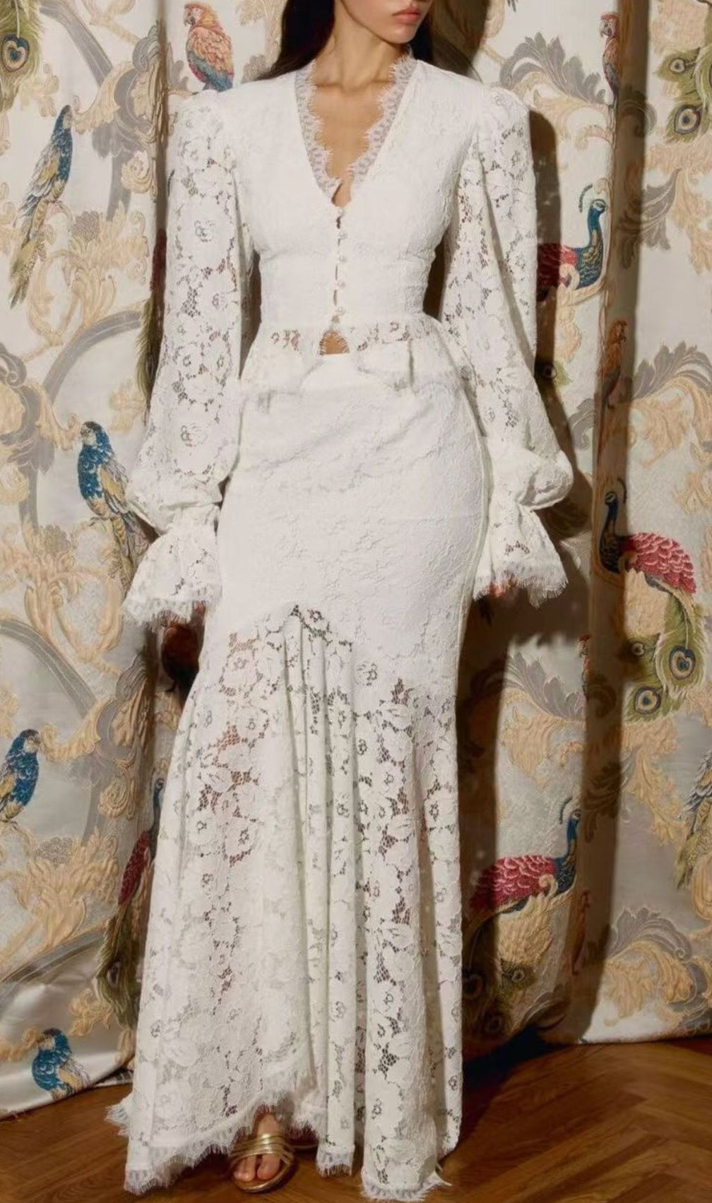 Jennaya White Lace Two-Piece Set | Modern Bridal & Event Elegance