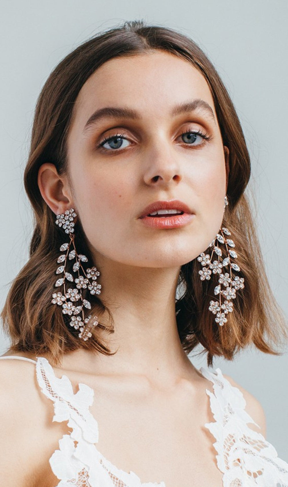 Floral Leaf Bridal Earrings