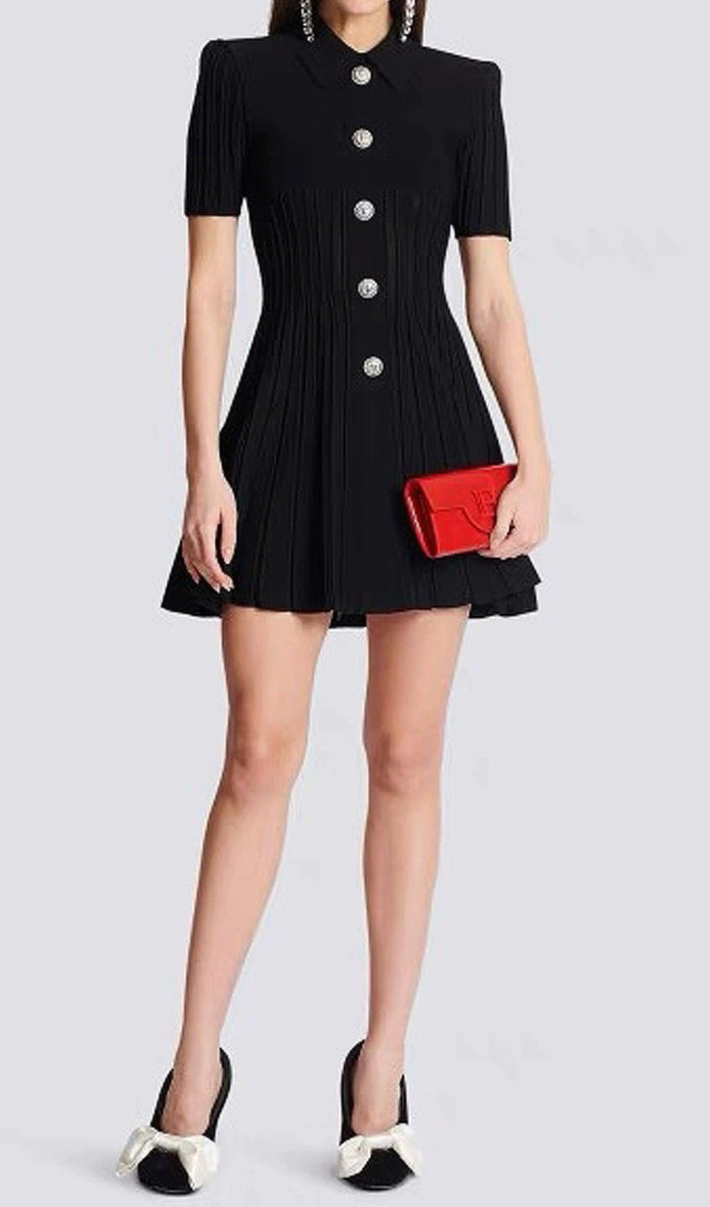 Eliezer Lapel Knit Mini Dress