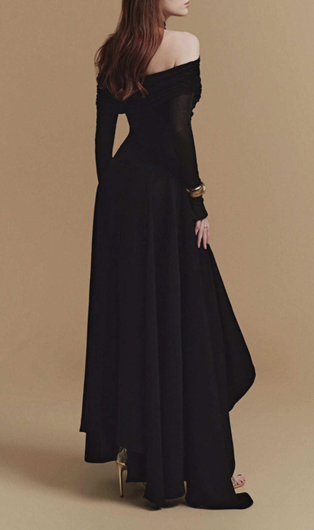 Gedalia Black Long Sleeve Maxi Dress