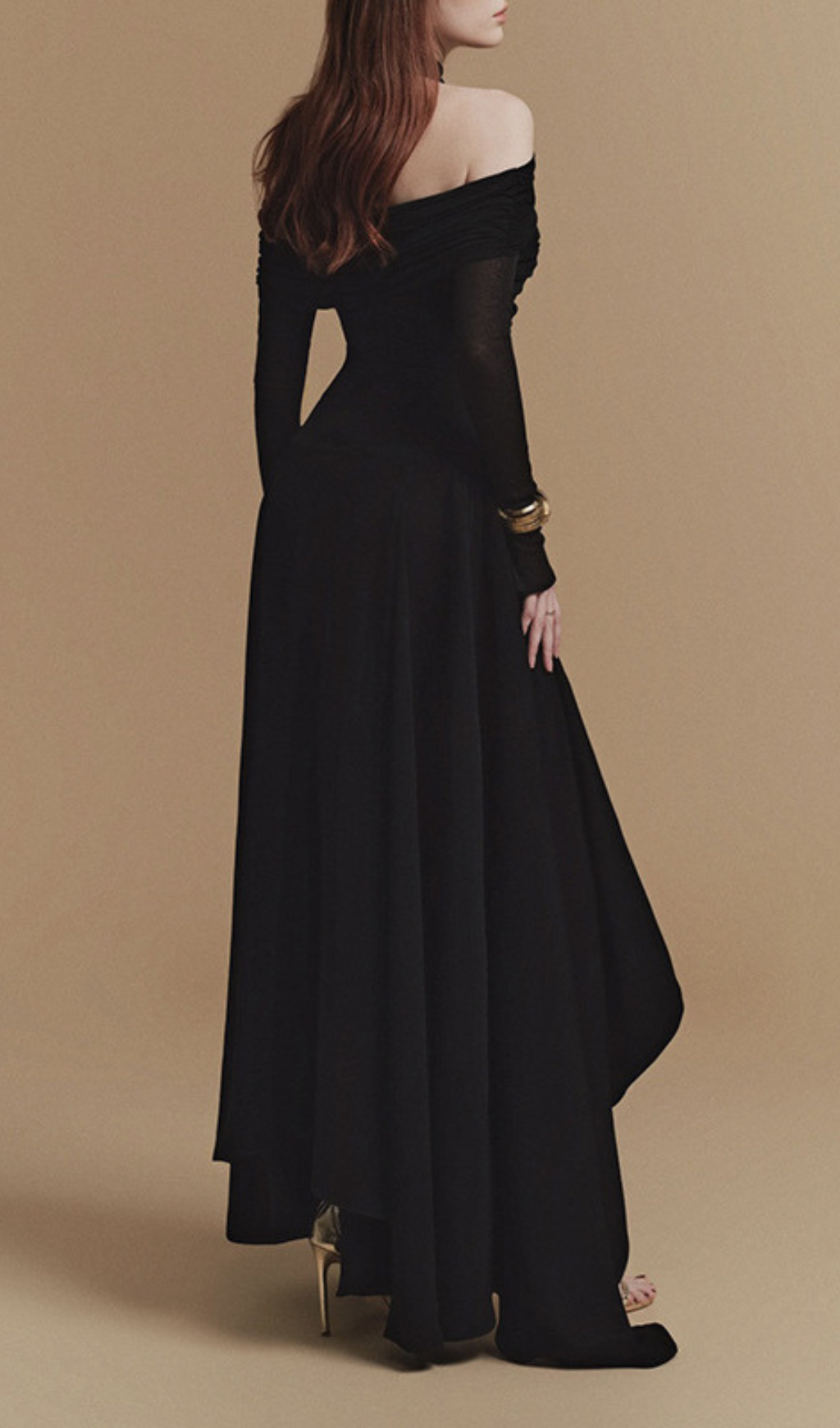 Gedalia Black Long Sleeve Maxi Dress