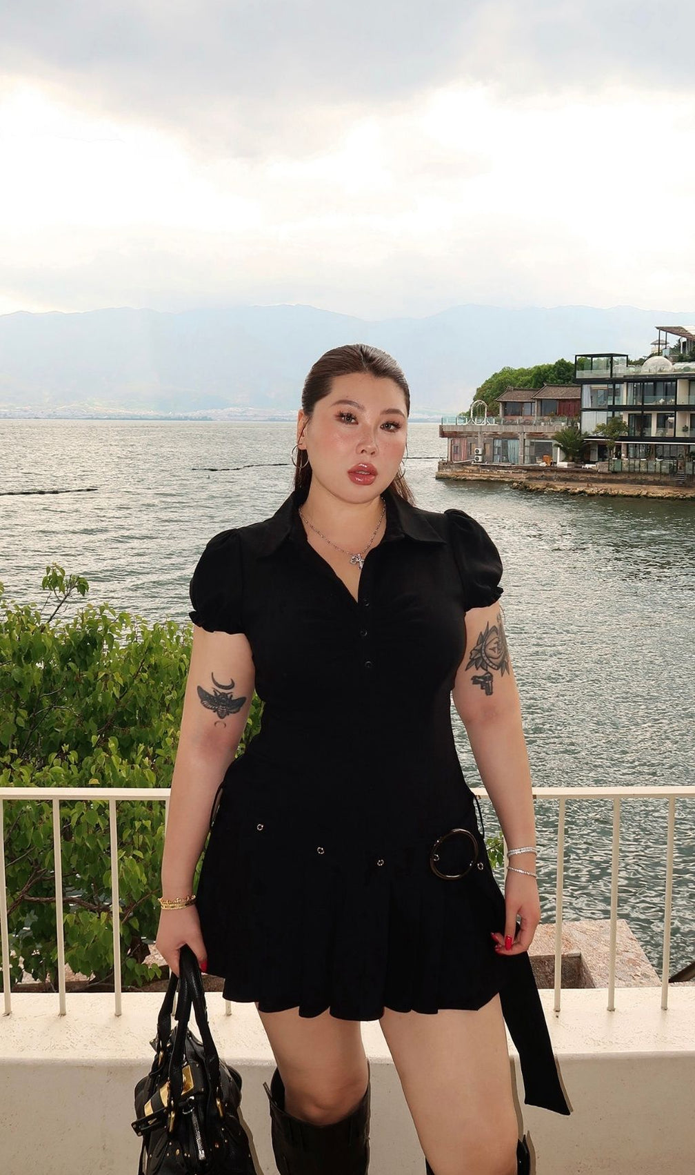 Lainie Black Plus Size Mini Dress