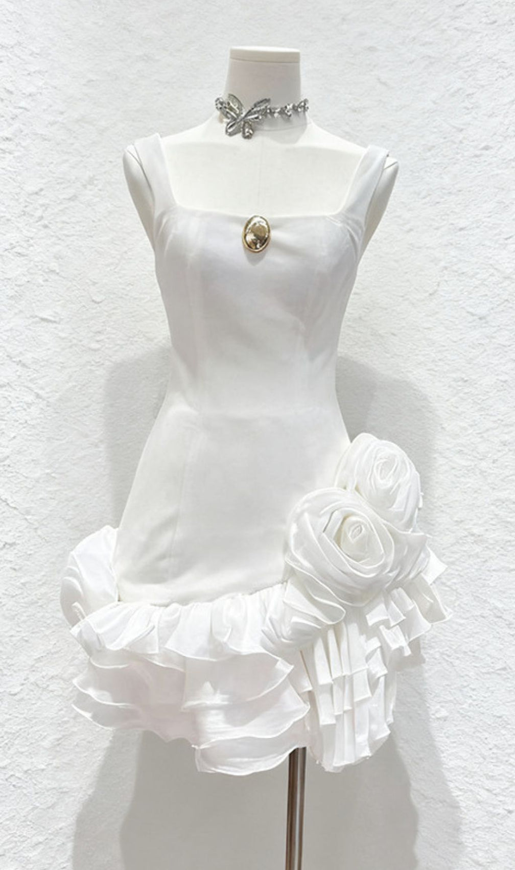 Fern Velvet Rose Ruffle Mini Dress - Strappy Party & Cocktail Dress