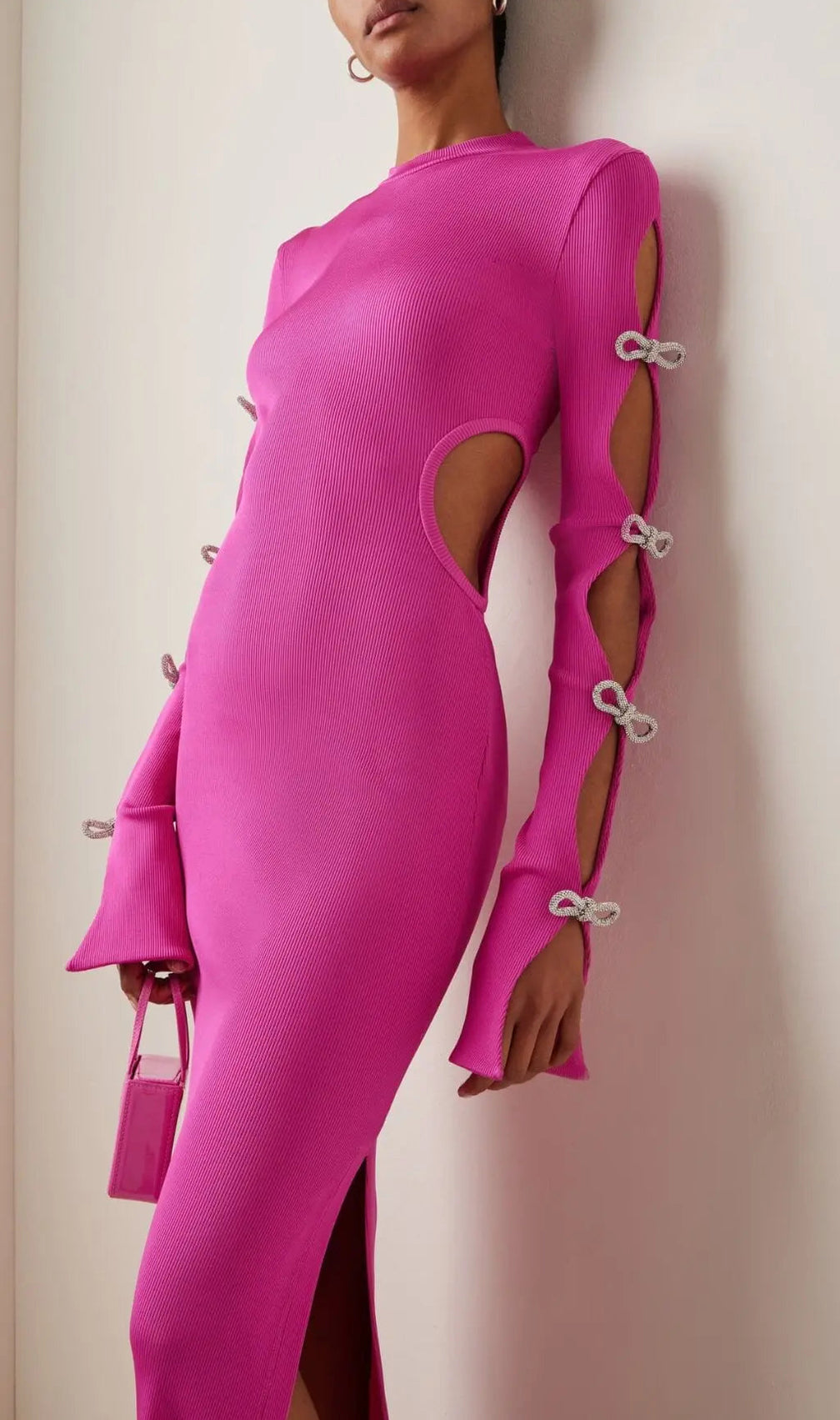 Bandage Cut Out Maxi Dress In Pink