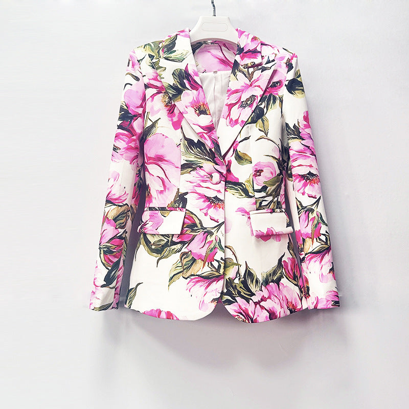 Gonzalo Flower Printed Blazer & Pants Set