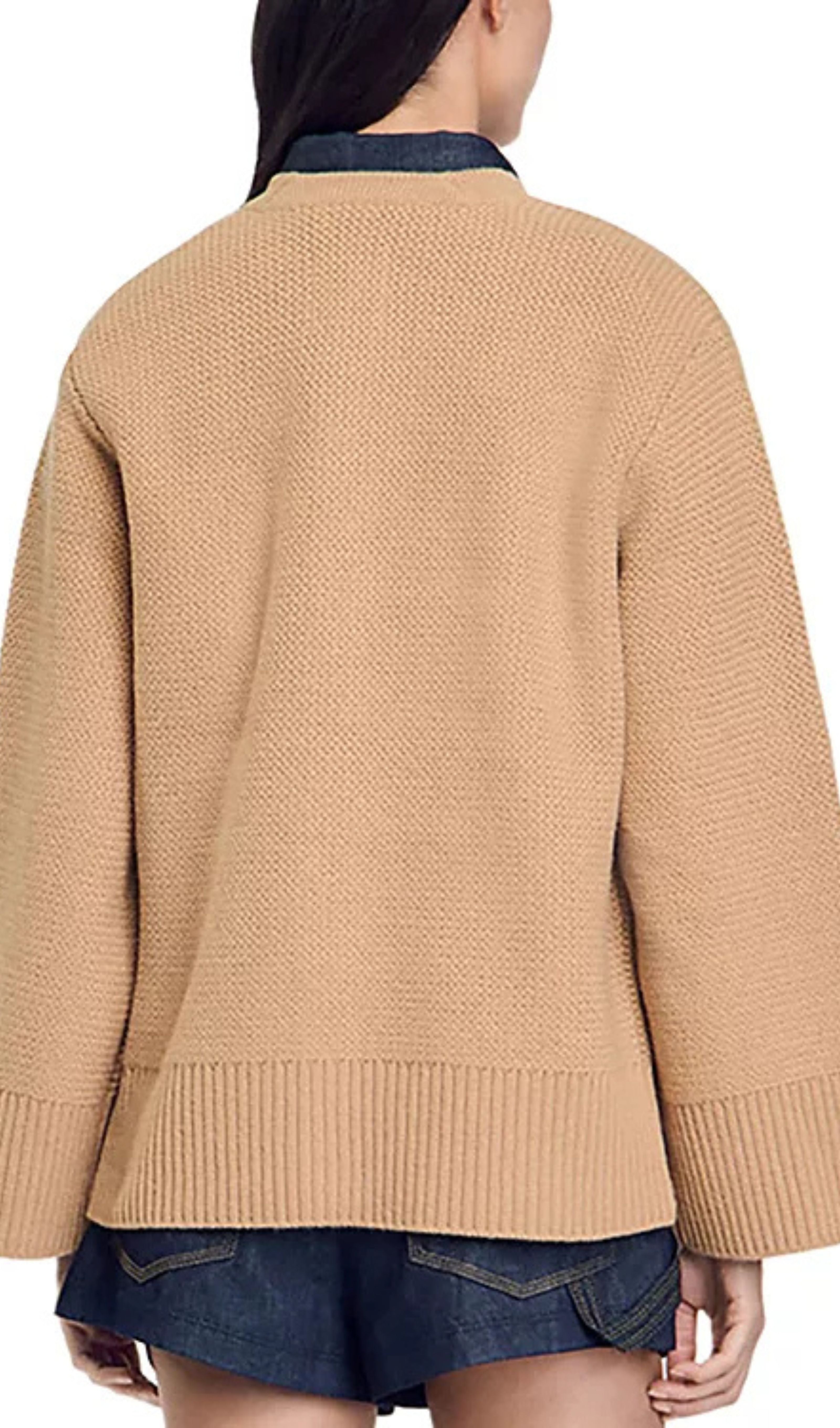 Martie Camel Flared Sleeve Cardigan