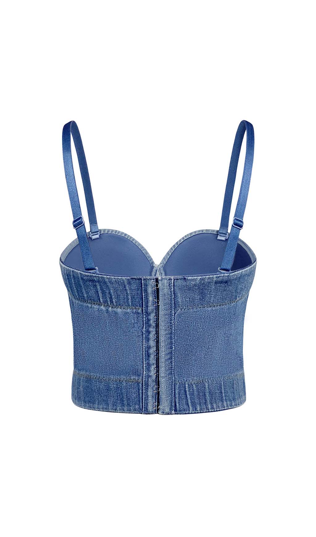 Bustier Denim Top In Blue