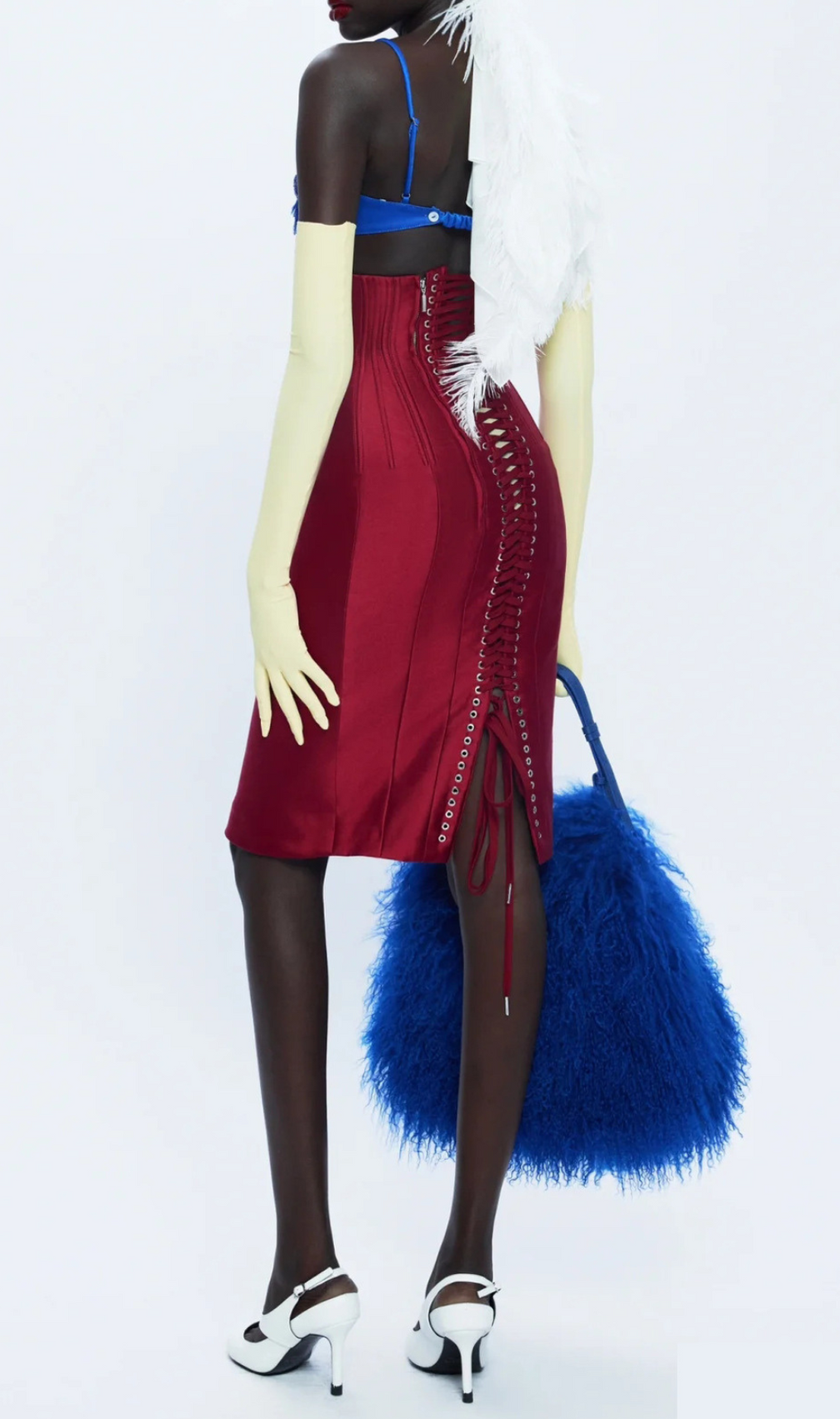 Hedwig Flower Top & Red Skirt Set