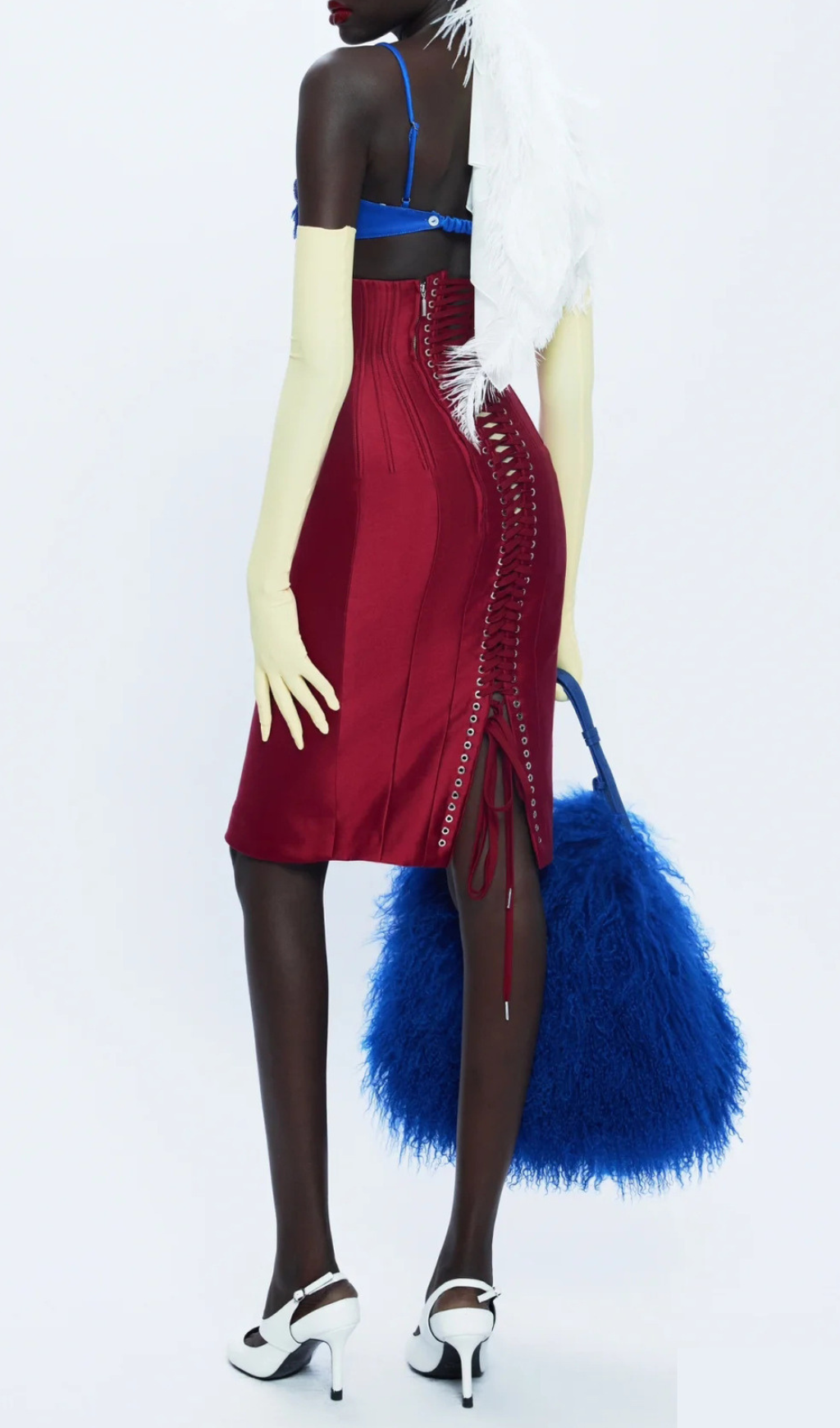 Hedwig Flower Top & Red Skirt Set