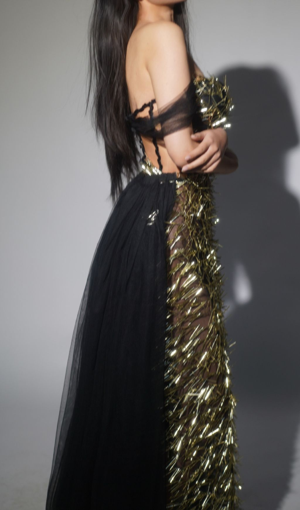 Franny Corset Mesh Maxi Dress