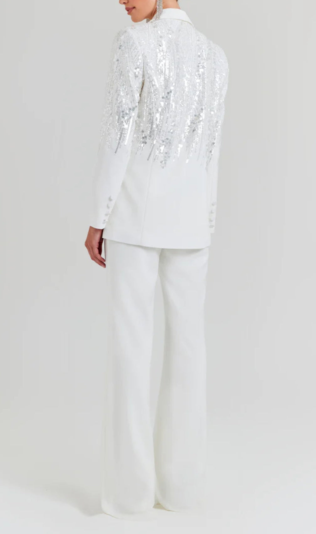 Anush White Sequin Blazer