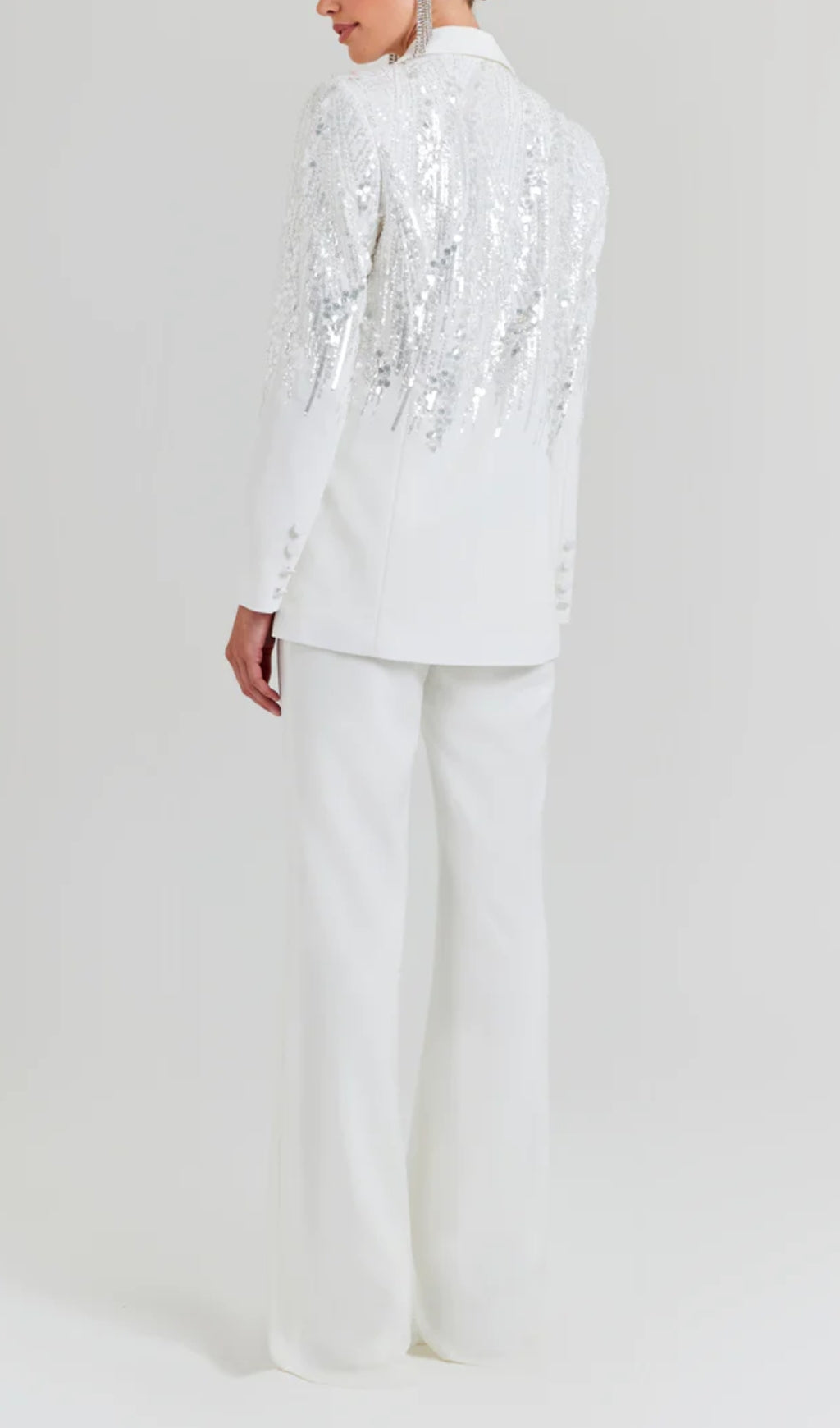 Anush White Sequin Blazer