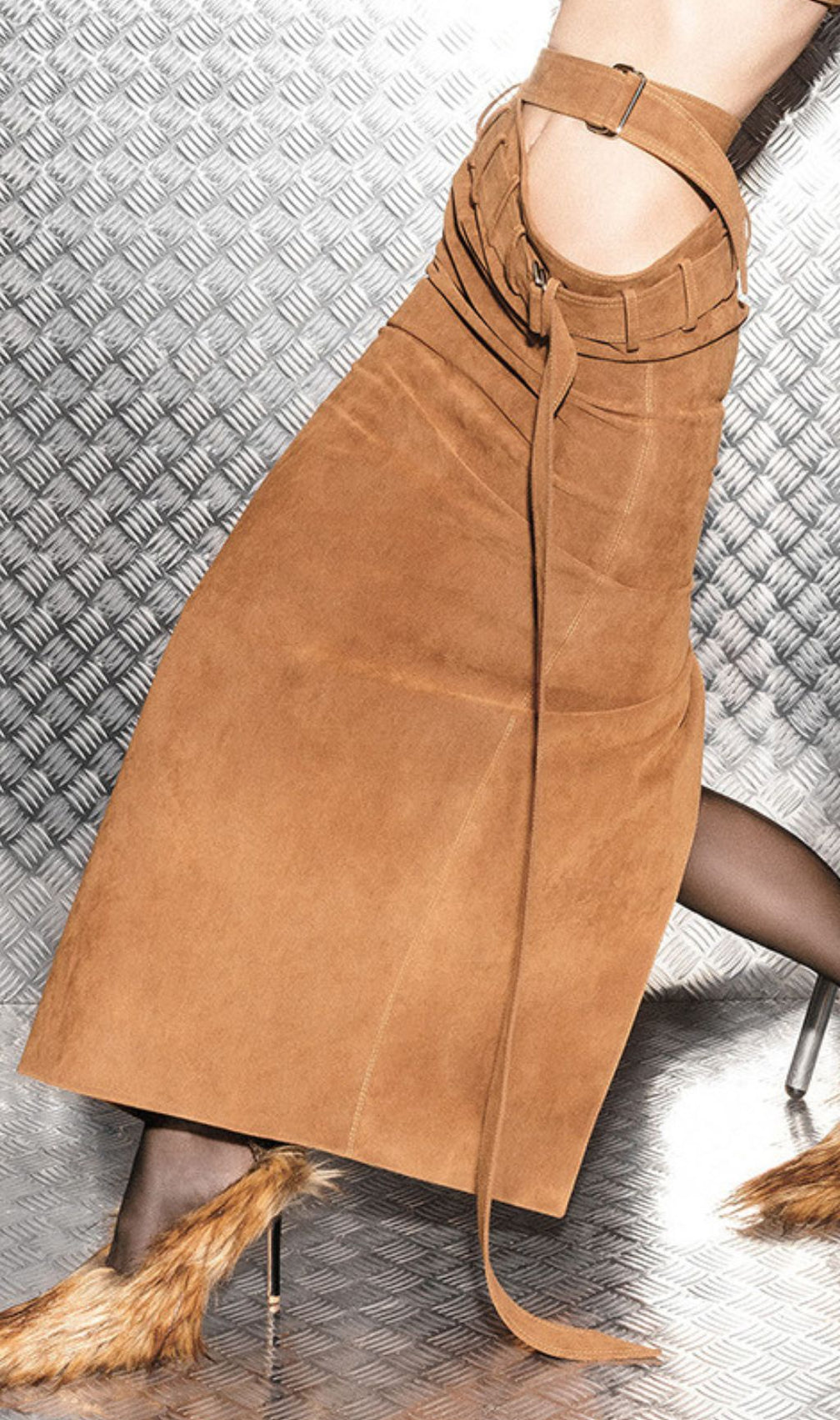 Giverny Brown Belt Maxi Skirt