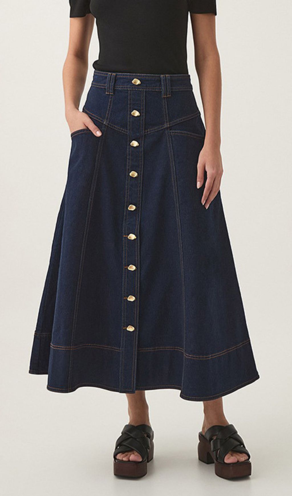 Glory Denim Midi Skirt