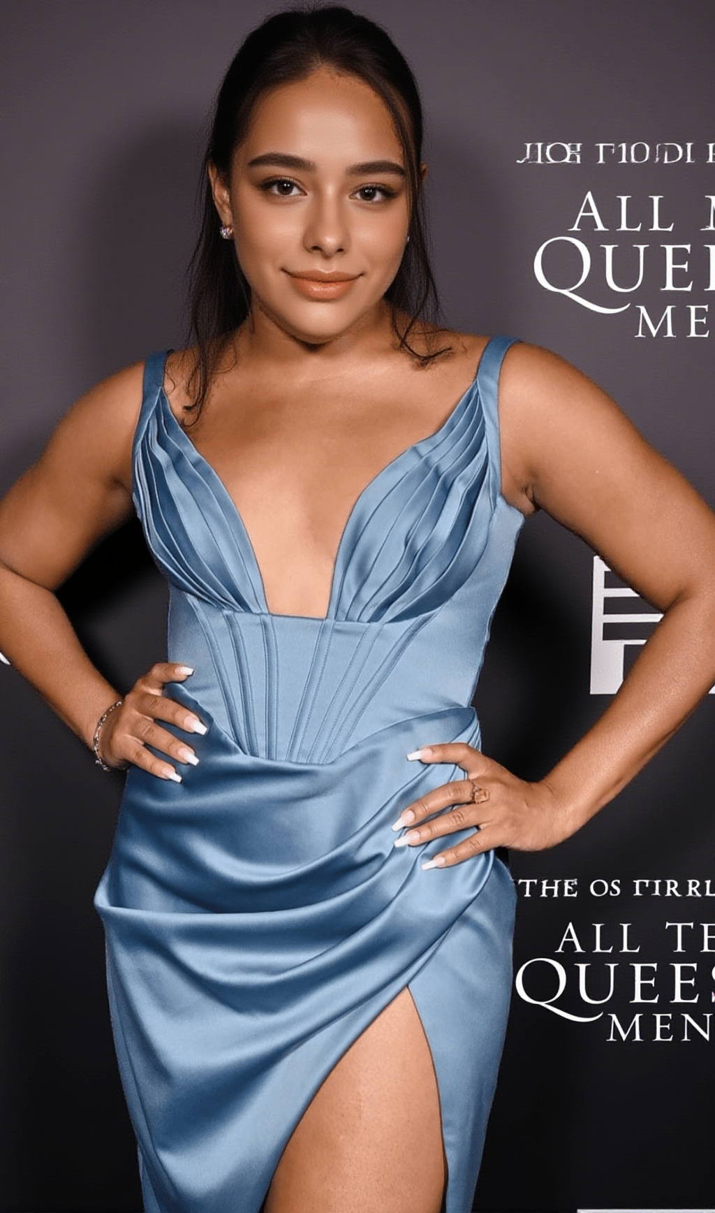 SATIN CORSET MIDI DRESS IN BLUE