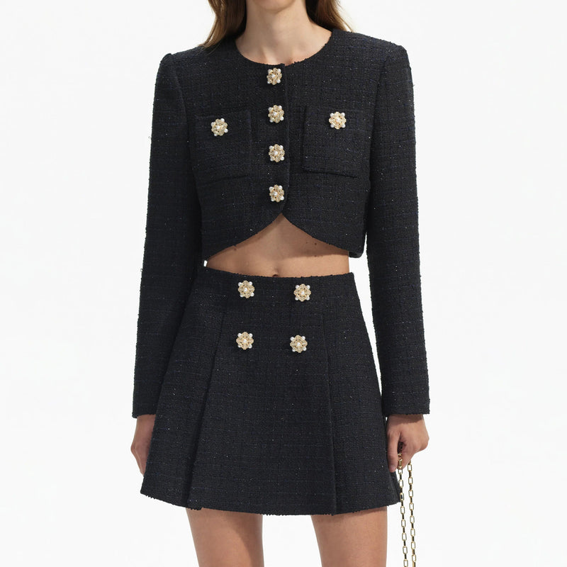 BLACK BOUCLE JACKET