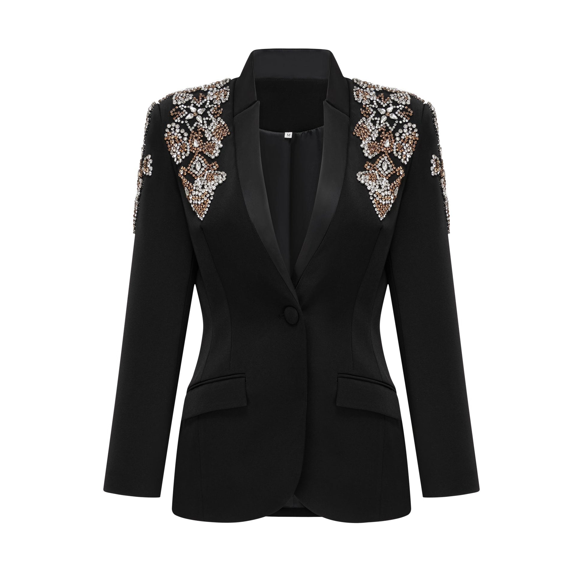 Delphine black embellished jacket & trousers matching set