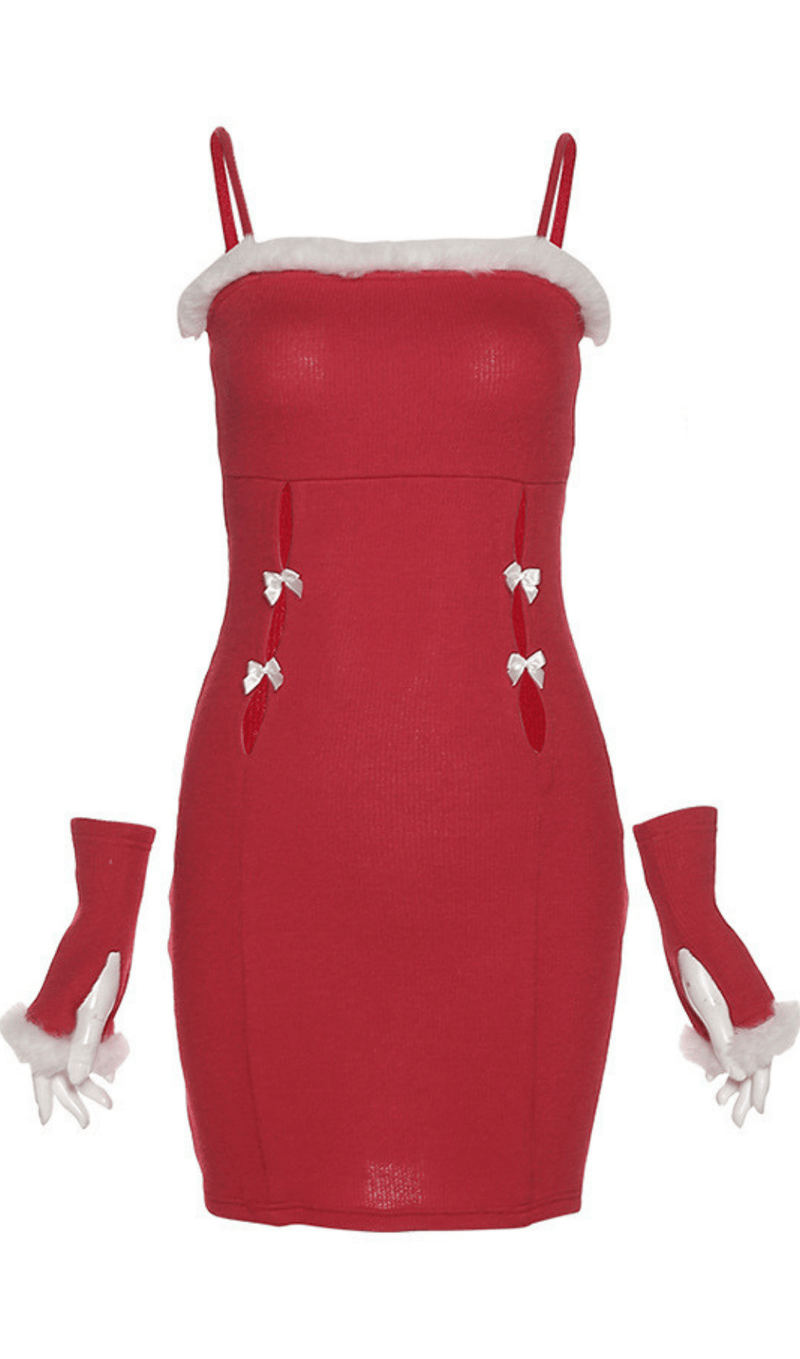 Fashion fleece suspender dress