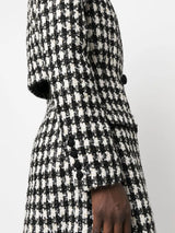 BLACK CHECK BOUCLE TAILORED MINI DRESS