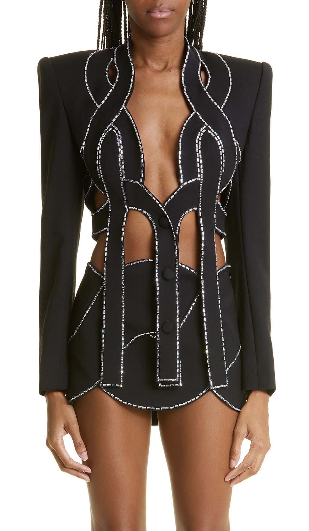 EMBELLISHED ROPE TWO PIECES IN BLACK
