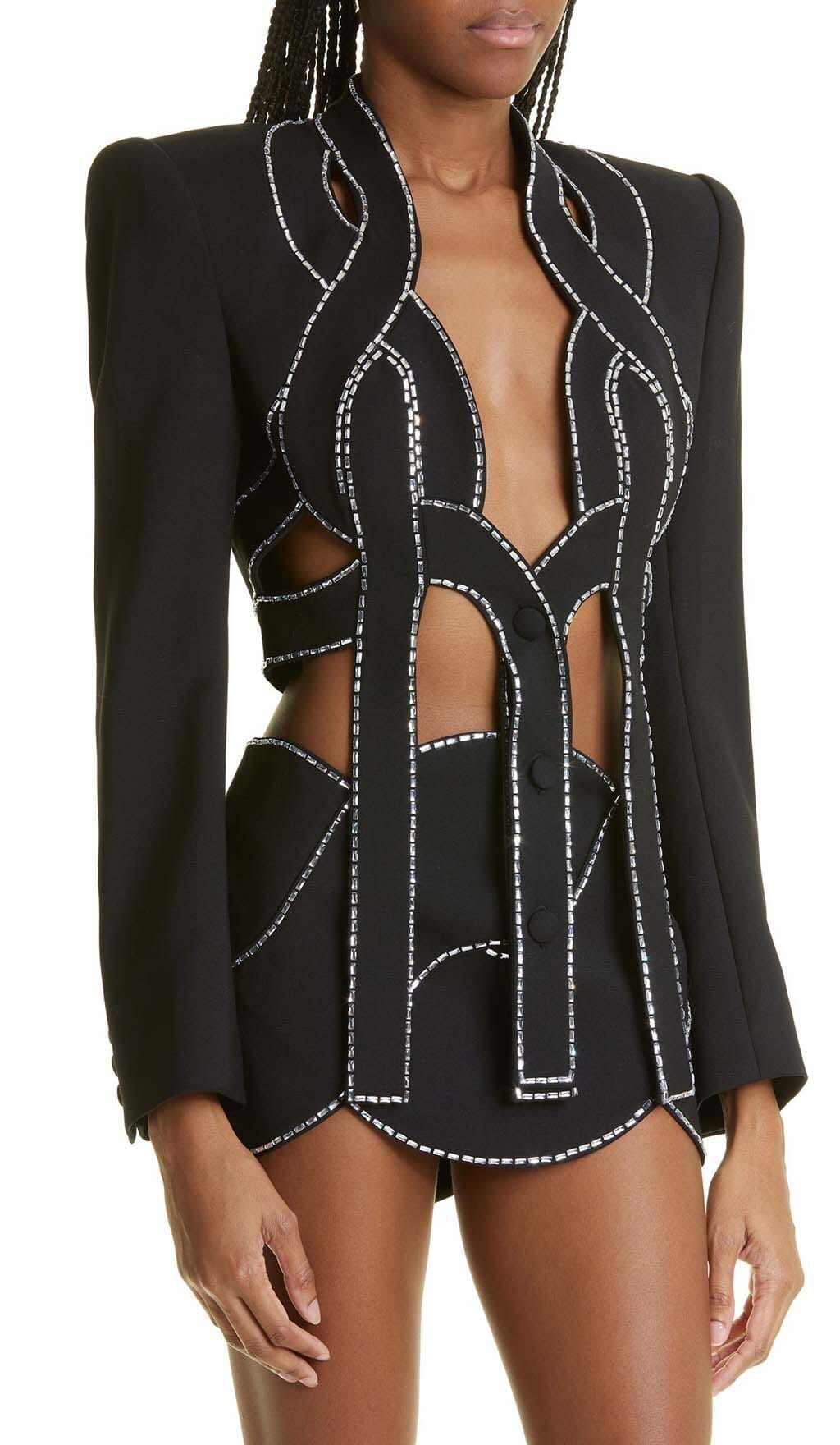 EMBELLISHED ROPE TWO PIECES IN BLACK
