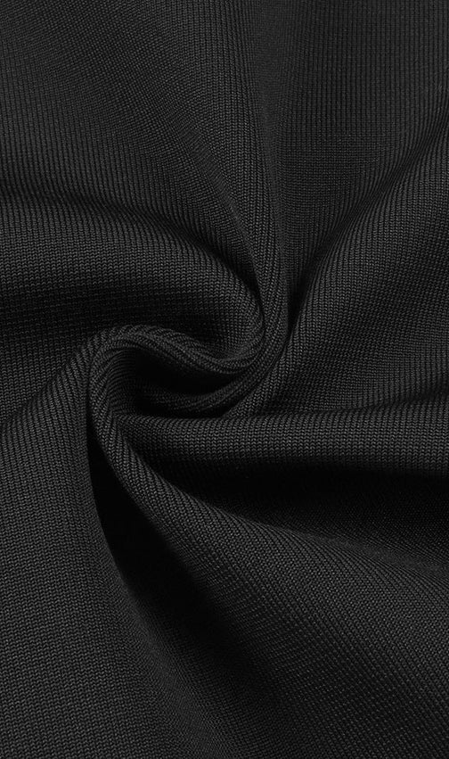 Sultry Black Sheer Mesh Cutout Bandage Maxi Dress | Figure-Flattering Gown