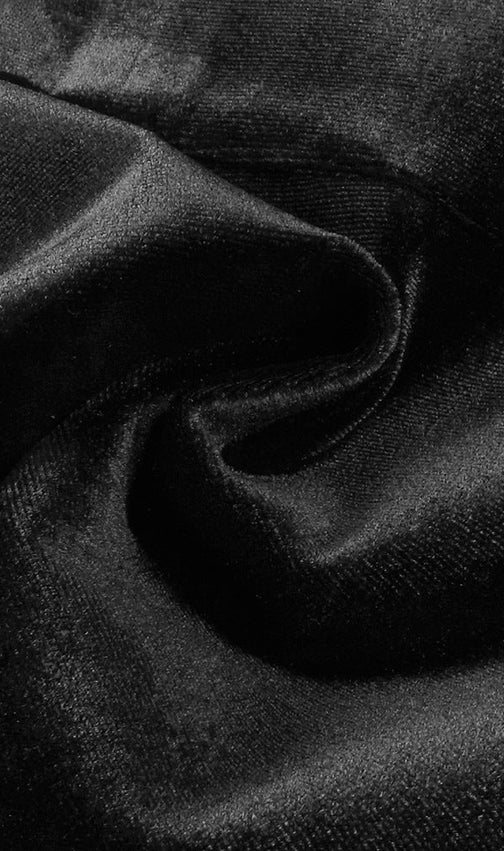 Velvet & 3D Floral Strapless Mini Dress Set - Black & White