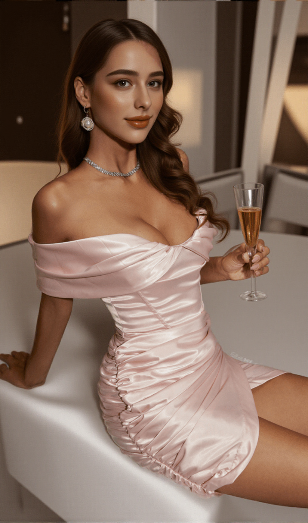 PINK TUBE TOP PLEATED MINI DRESS
