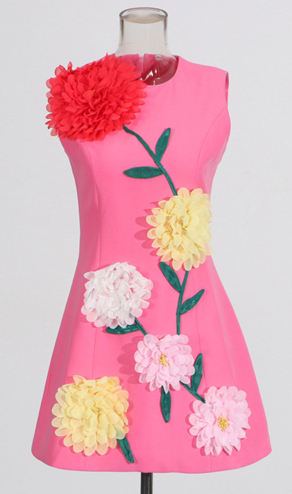 Erica Pink Flower Mini Dress