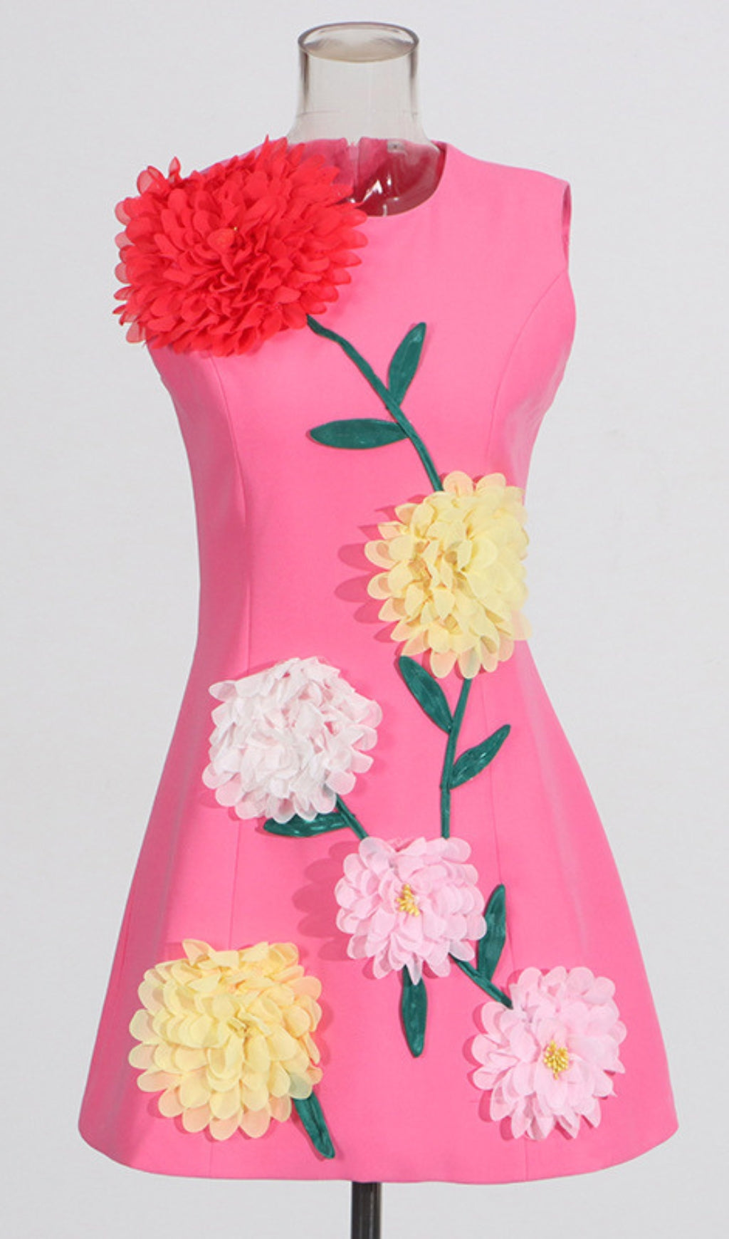 Erica Pink Flower Mini Dress