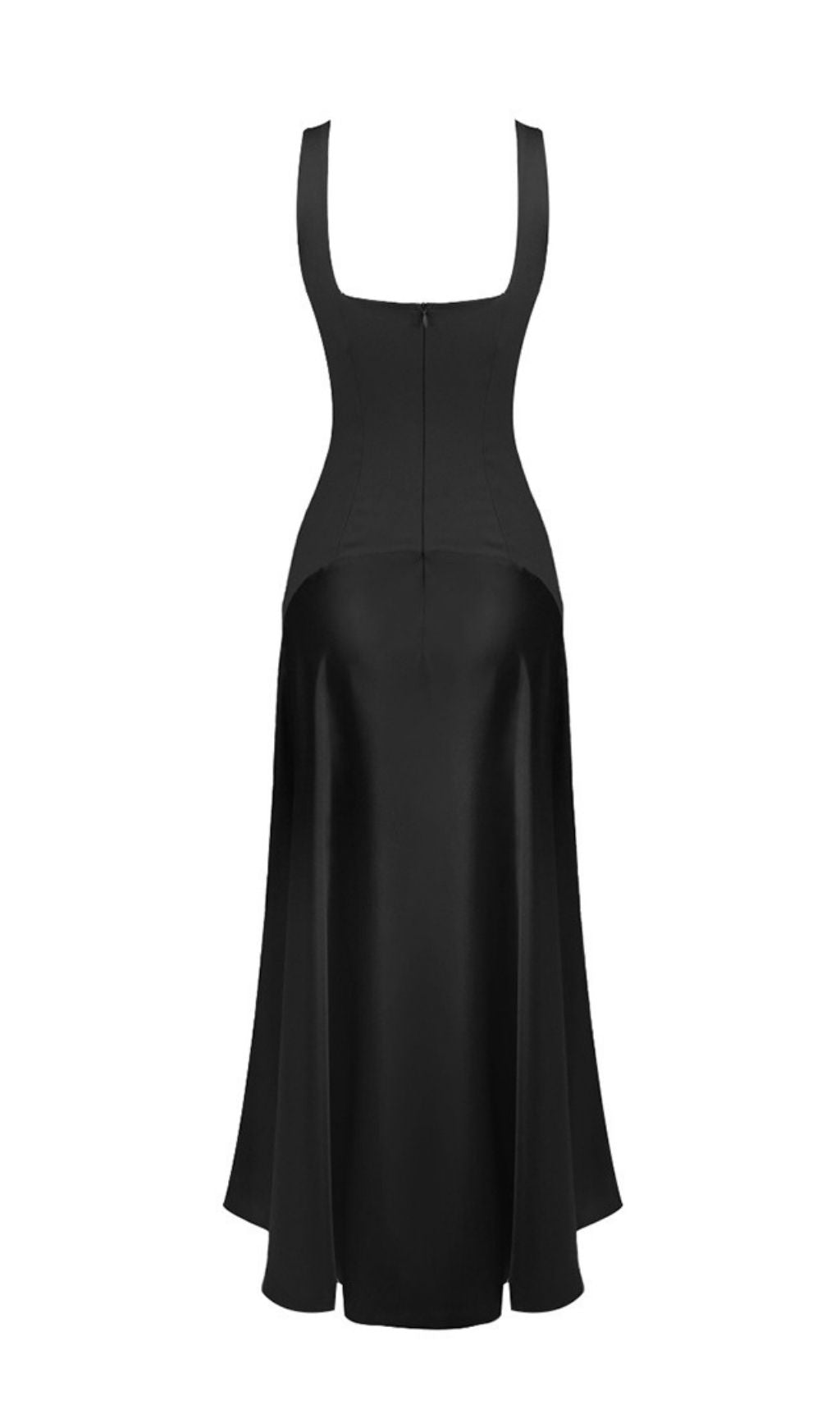 Kalista Black Square Neck Maxi Dress | Timeless Elegance for Formal Evenings