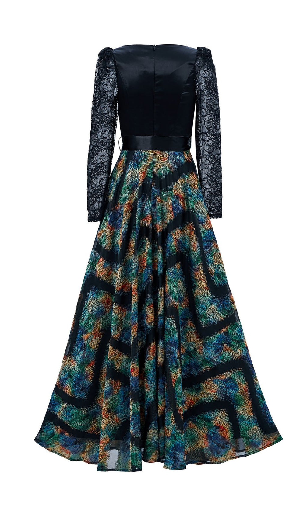 Ffan Green Ruched Long Sleeve Maxi Dress