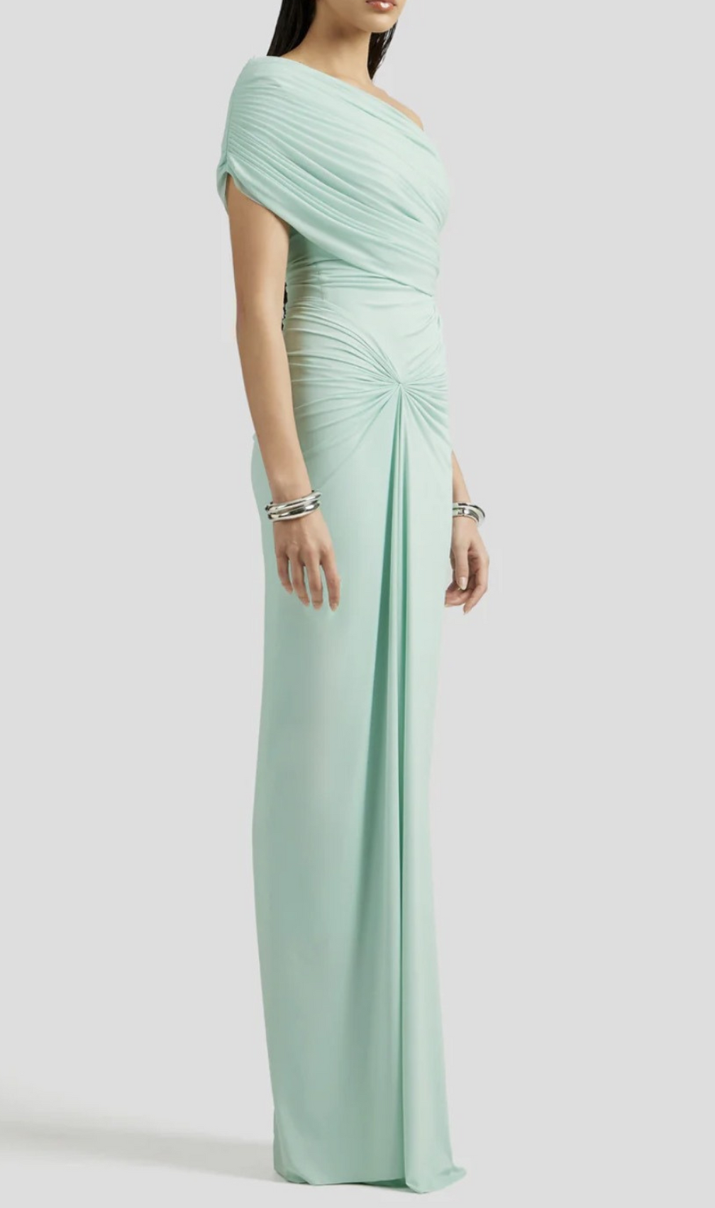 Henryk Mint Ruched Maxi Dress