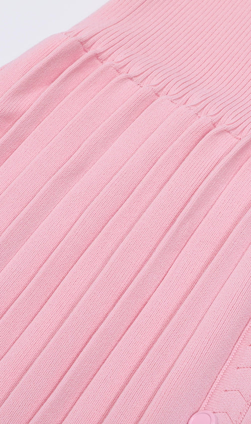 Jackie Pink Ribbed Knit Maxi Dress & Cardigan Set - Effortless Style & Comfort for Women