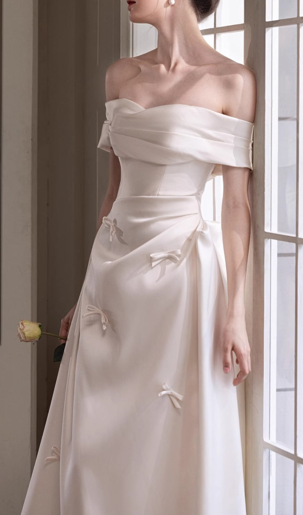 Destiny Off-Shoulder Bow Wedding Dress