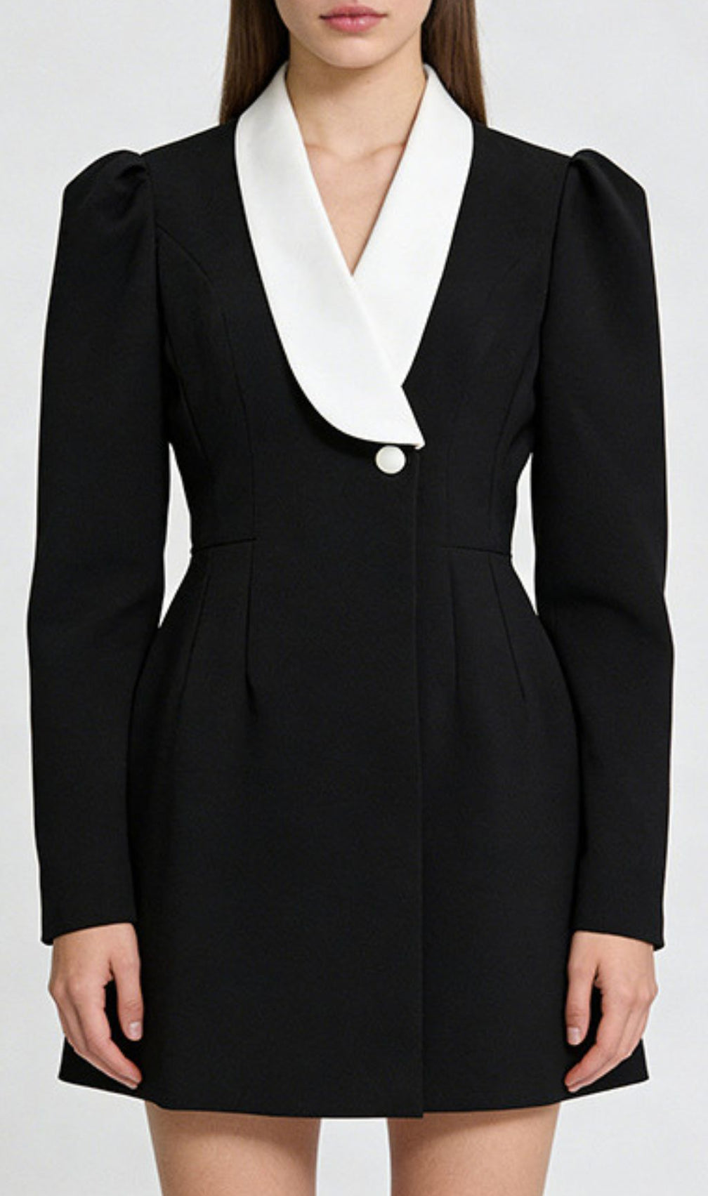 Jamala Chic Power Blazer Dress with Contrast Lapels