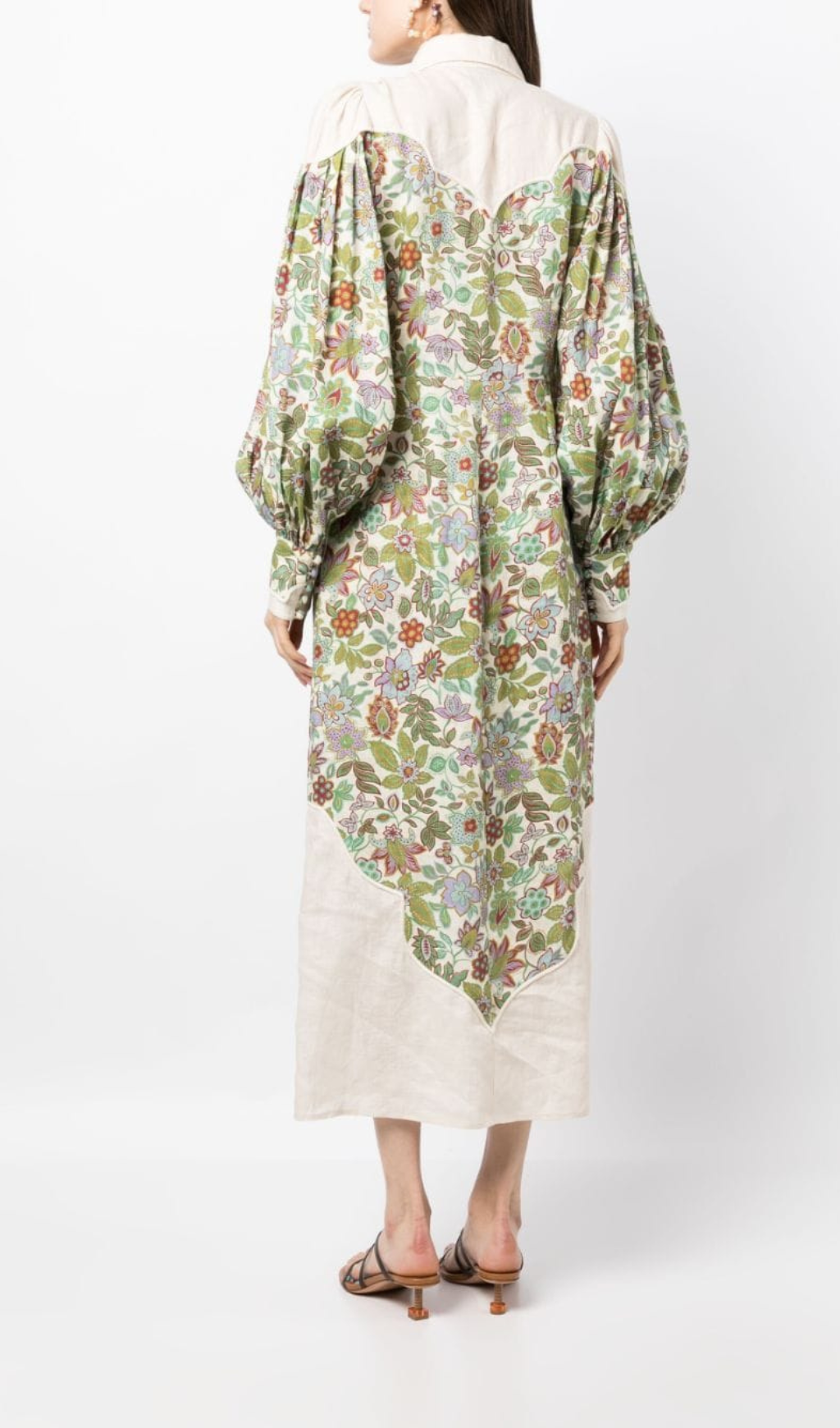 Alyson Floral Puff Sleeve Midi Dress